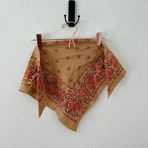 Folk bandana scarf brown